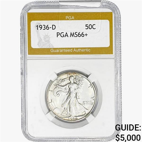 1936-D Walking Liberty Half Dollar PGA MS66+