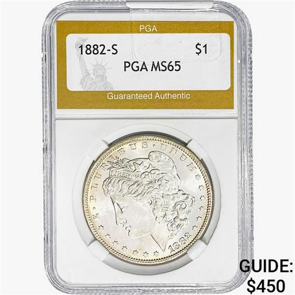 1882-S Morgan Silver Dollar PGA MS65