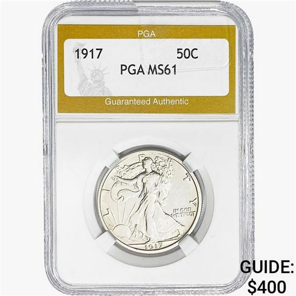 1917 Walking Liberty Half Dollar PGA MS61