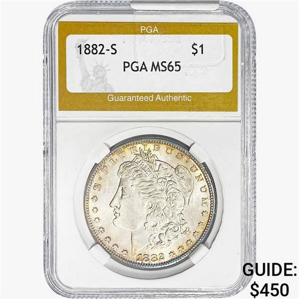 1882-S Morgan Silver Dollar PGA MS65