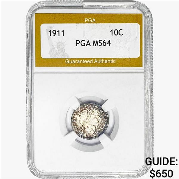 1911 Barber Silver Dime PGA MS64