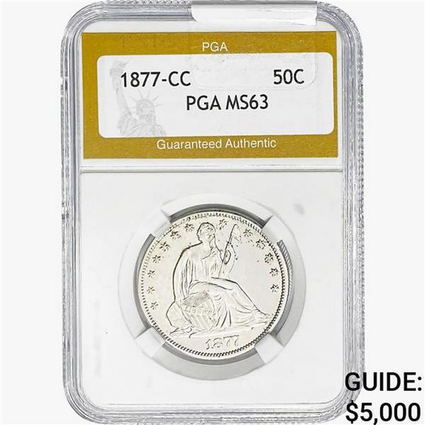 1877-CC Seated Liberty Half Dollar PGA MS63