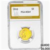 Image 1 : 1910 $5 Gold Half Eagle PGA MS64