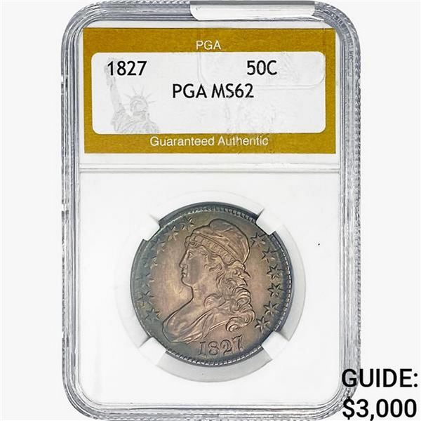 1827 Capped Bust Half Dollar PGA MS62