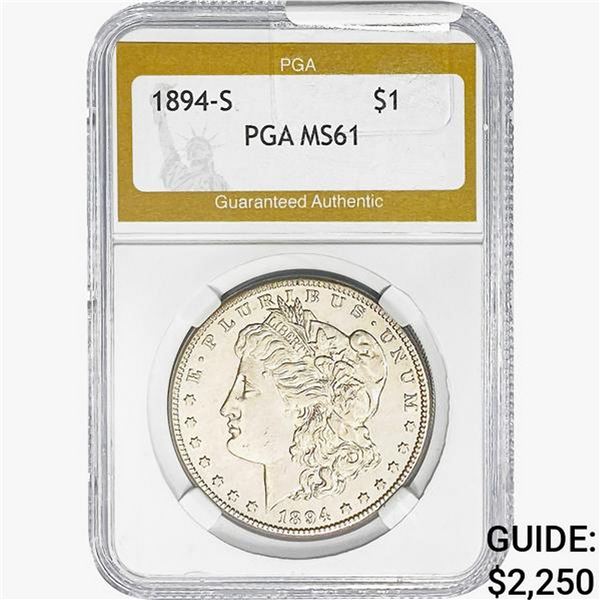 1894-S Morgan Silver Dollar PGA MS61