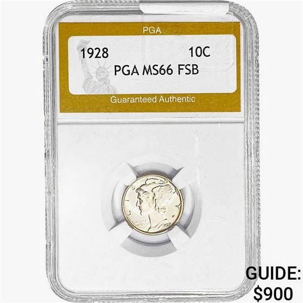 1928 Mercury Silver Dime PGA MS66 FSB