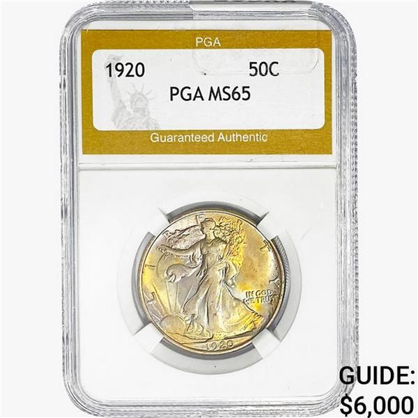 1920 Walking Liberty Half Dollar PGA MS65