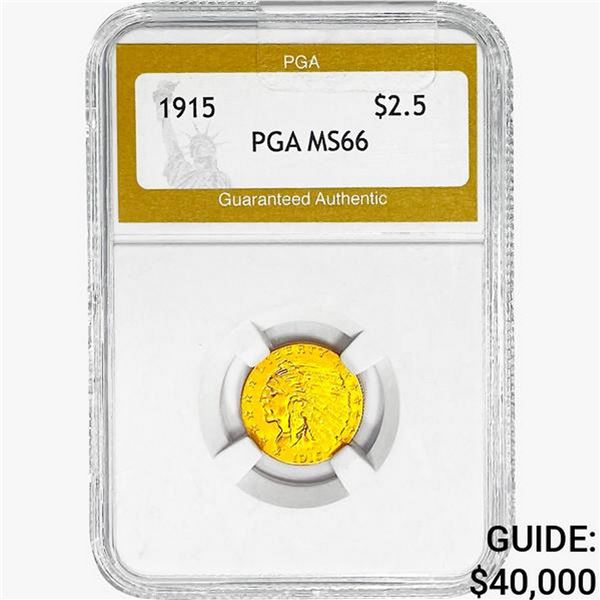 1915 $2.50 Gold Quarter Eagle PGA MS66