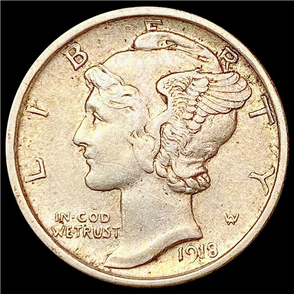 1918-D Mercury Dime CLOSELY UNCIRCULATED