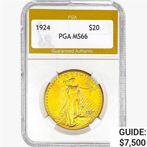 1924 $20 Gold Double Eagle PGA MS66