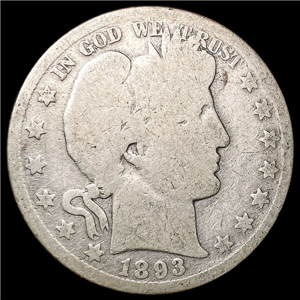 1893 Barber Half Dollar NICELY CIRCULATED