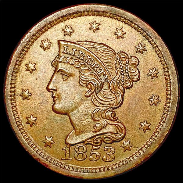 1853 Braided Hair Large Cent CLOSELY UNCIRCULATED