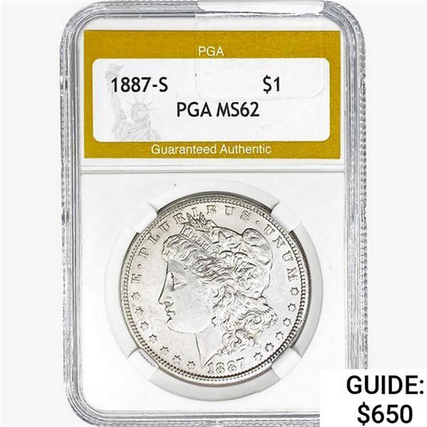 1887-S Morgan Silver Dollar PGA MS62