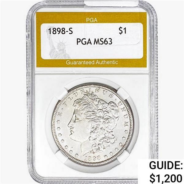 1898-S Morgan Silver Dollar PGA MS63