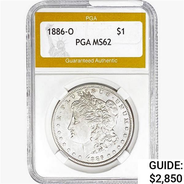 1886-O Morgan Silver Dollar PGA MS62