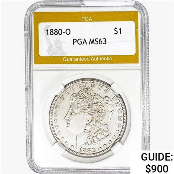 1880-O Morgan Silver Dollar PGA MS63