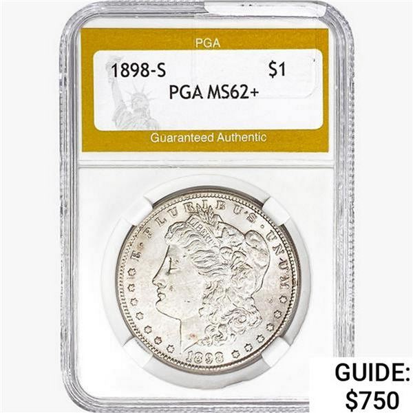 1898-S Morgan Silver Dollar PGA MS62+
