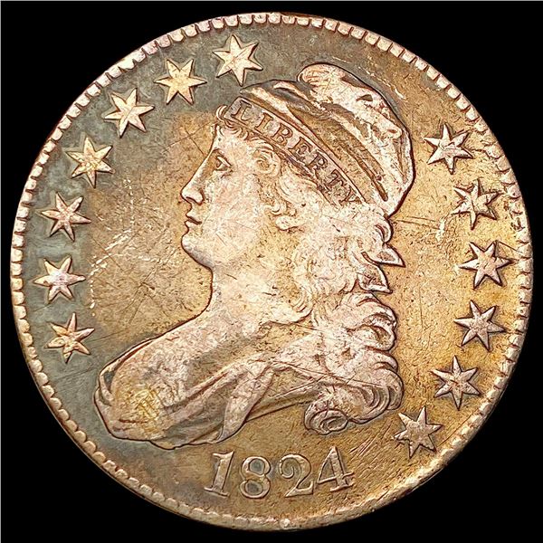 1824 Capped Bust Half Dollar LIGHTLY CIRCULATED