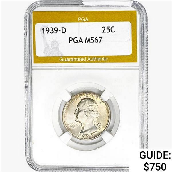 1939-D Washington Silver Quarter PGA MS67