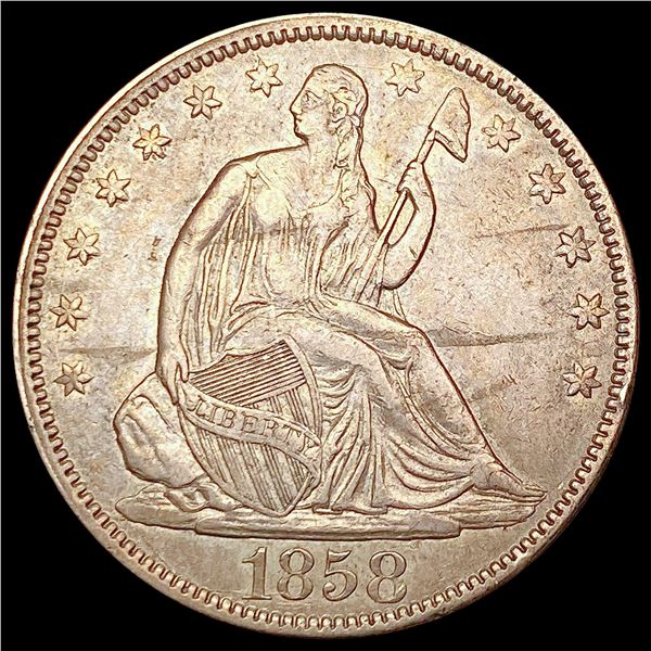 1858 Seated Liberty Half Dollar CLOSELY UNCIRCULATED