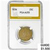 1836 Capped Bust Quarter PGA AU55