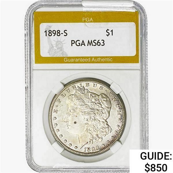 1898-S Morgan Silver Dollar PGA MS63