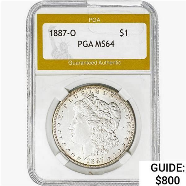 1887-O Morgan Silver Dollar PGA MS64