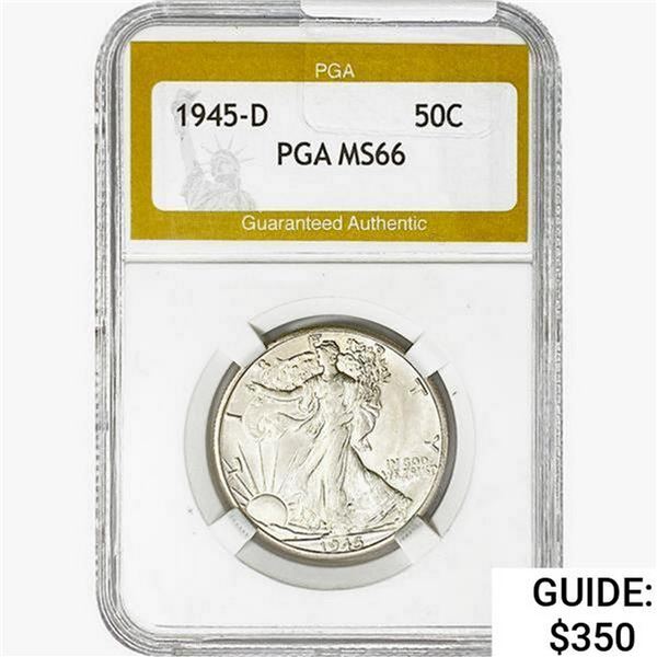 1945-D Walking Liberty Half Dollar PGA MS66