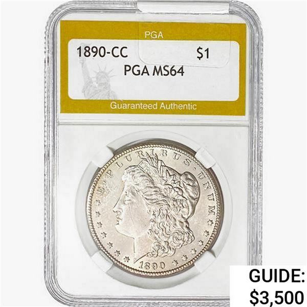 1890-CC Morgan Silver Dollar PGA MS64