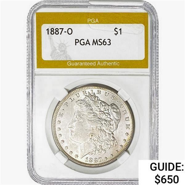 1887-O Morgan Silver Dollar PGA MS63