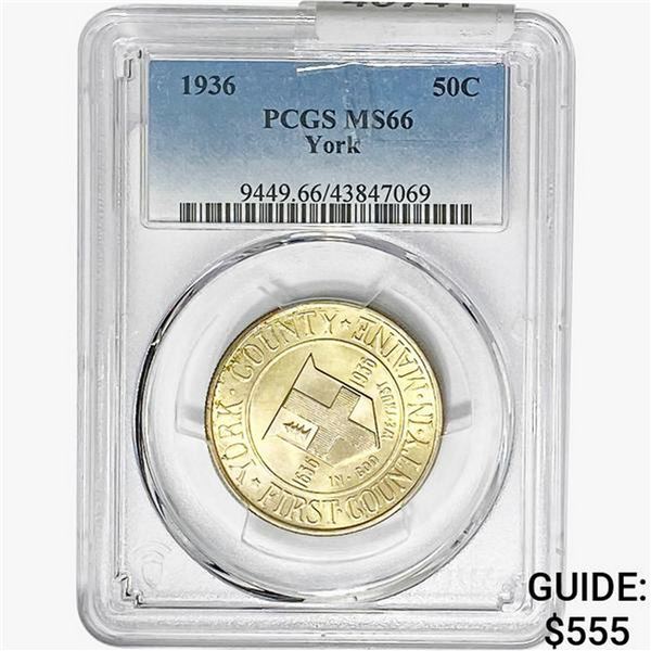1936 York Half Dollar PCGS MS66