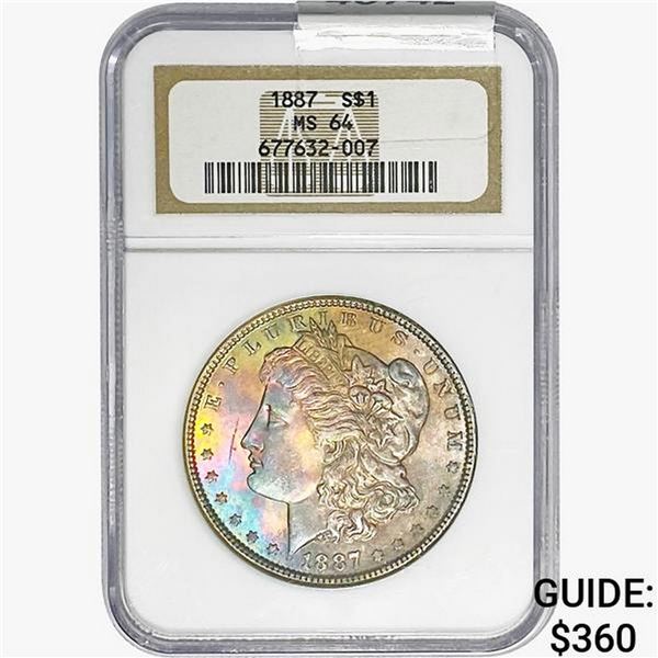 1887 Morgan Silver Dollar NGC MS64