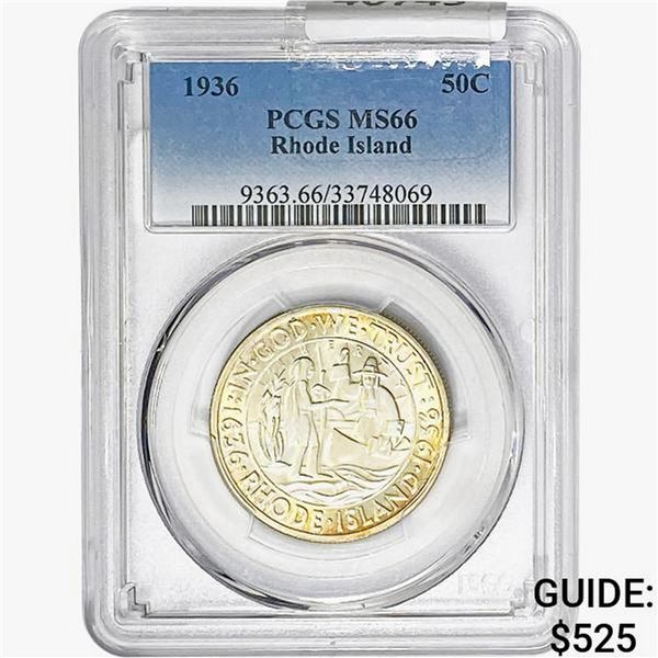 1936 Rhode Island Half Dollar PCGS MS66