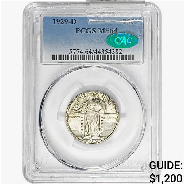 1929-D CAC Standing Liberty Quarter PCGS MS64