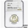 Image 1 : 1937 Washington Silver Quarter NGC MS67