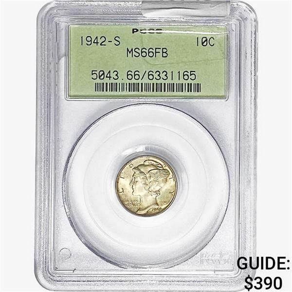 1942-S Mercury Silver Dime PCGS MS66 FB