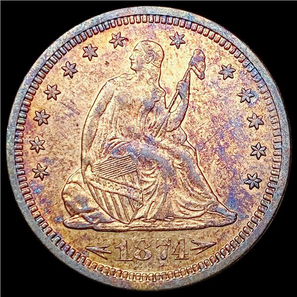 1874-S Arr. Seated Liberty Quarter UNCIRCULATED