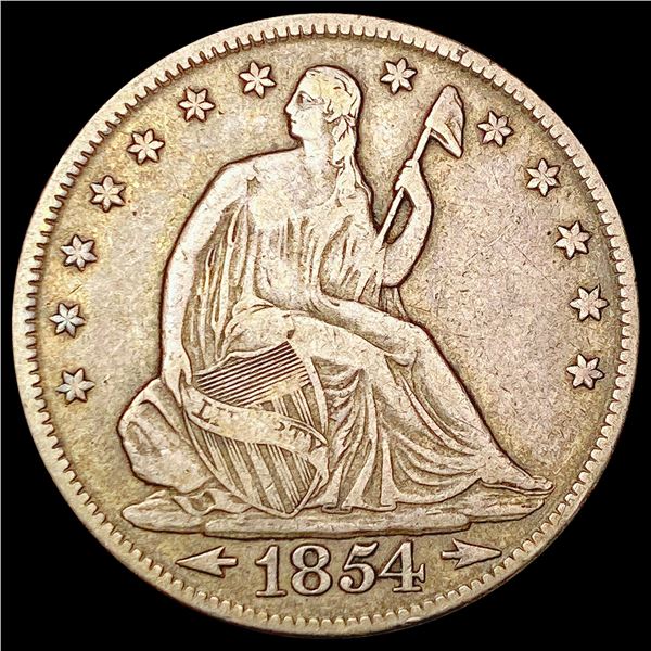1854 Arr. Seated Liberty Half Dollar CLOSELY UNCIRCULATED