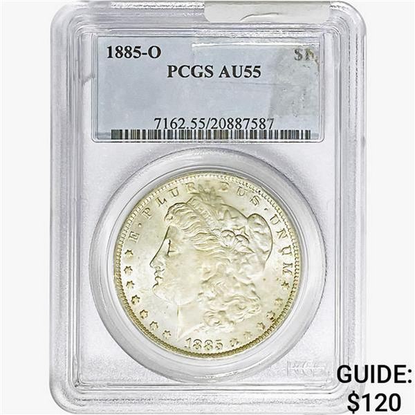 1885-O Morgan Silver Dollar PCGS AU55