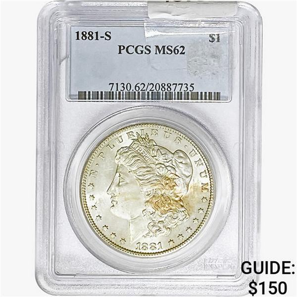 1881-S Morgan Silver Dollar PCGS MS62
