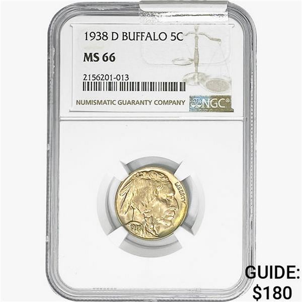 1938-D Buffalo Nickel NGC MS66