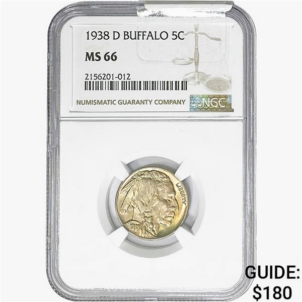1938-D Buffalo Nickel NGC MS66