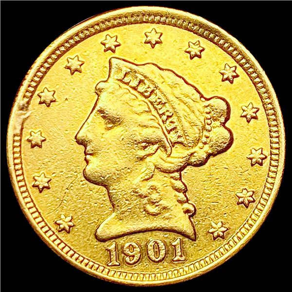 1901 $2.50 Gold Quarter Eagle LIGHTLY CIRCULATED