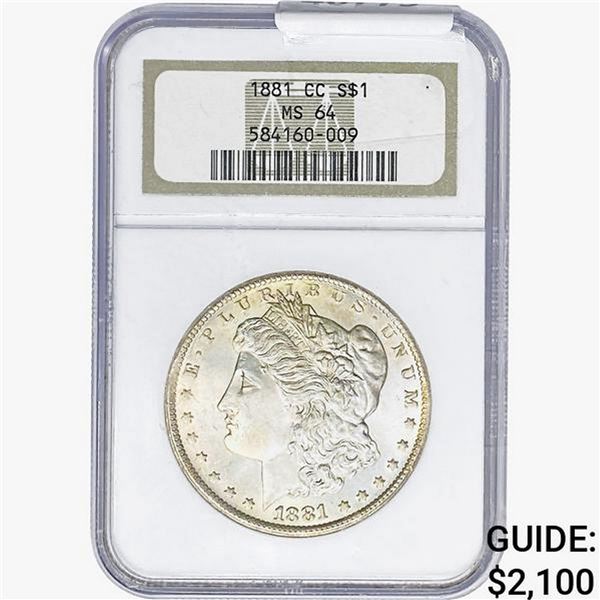 1881-CC Morgan Silver Dollar NGC MS64