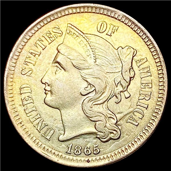 1865 Nickel Three Cent CLOSELY UNCIRCULATED