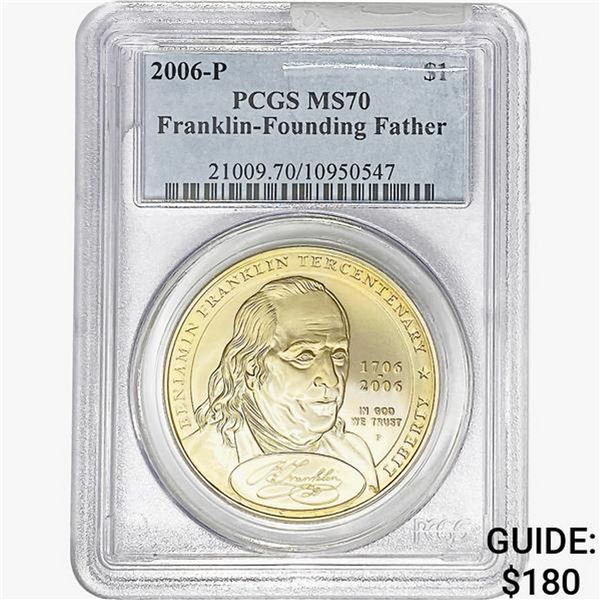 2006-P Silver Franklin Founding Father $1 PCGS MS70