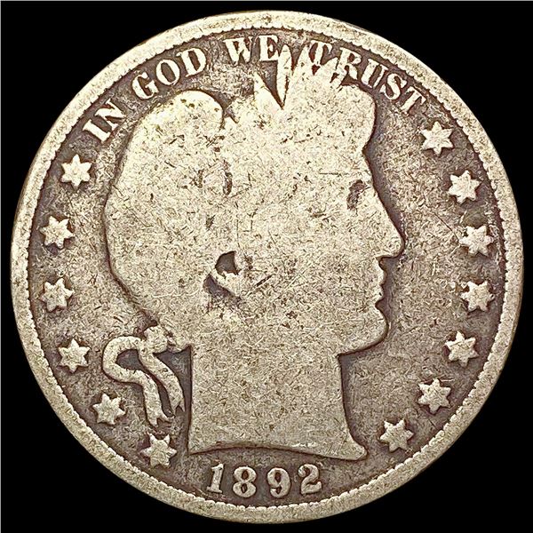 1892 Barber Half Dollar NICELY CIRCULATED