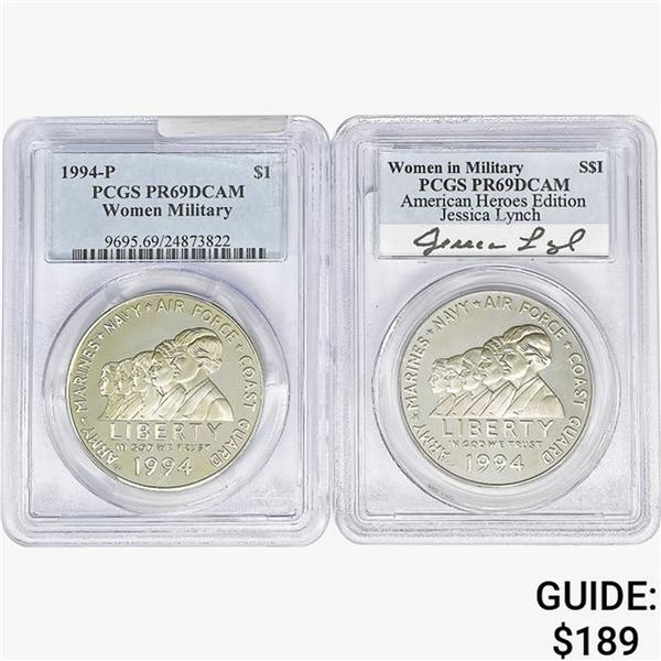 [2] 1994 Silver Women Military $1 PCGS PR69 DCAM
