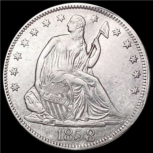 1858 Seated Liberty Half Dollar UNCIRCULATED