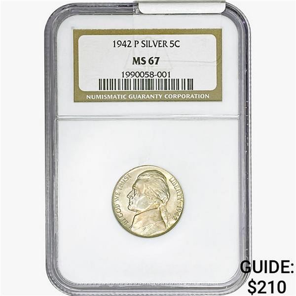 1942-P Jefferson Nickel NGC MS67